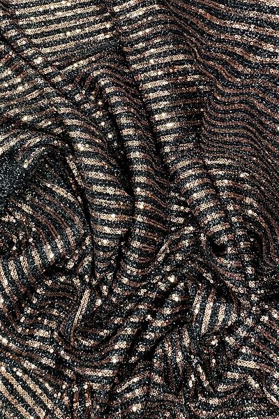 Mu Art Bearded Striped Sequin Fabric Sequin Sequin Fabric Evening Dress Engagement Wedding Black Copper