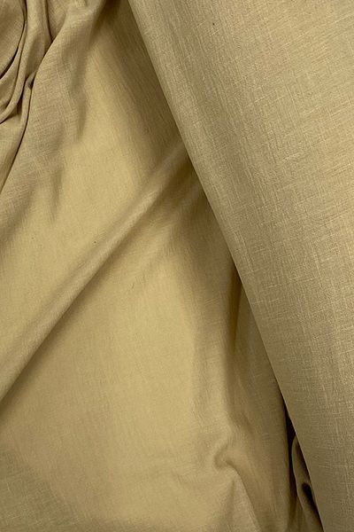 Mu Art Linen Fabric - Organic Fabric - Curtain Fabric - Thin Linen - Fabric Cover for Clothes Dark Beige 81