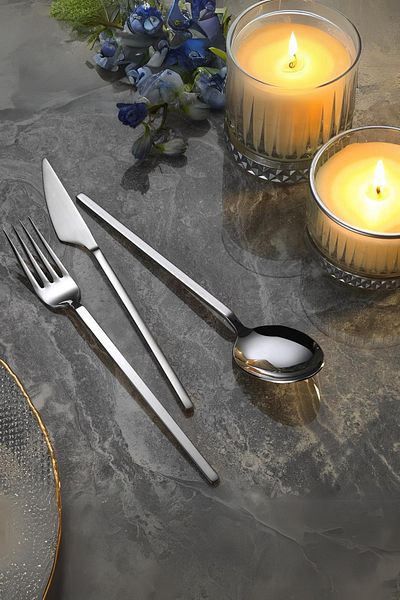 Lugga Elif Food Fork Spoon Knife Set 18 Pieces