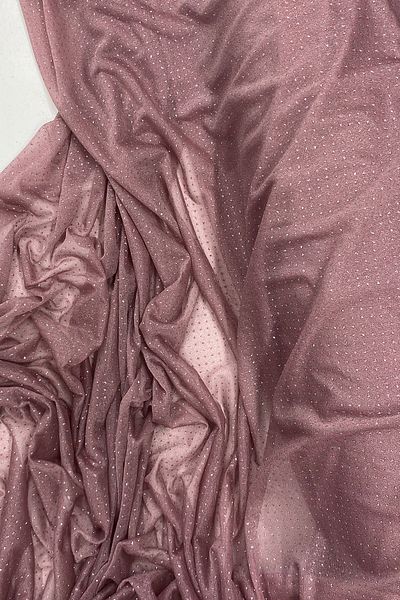 Mu Art Raindrop Glitter Evening Dress with Shawl Tulle Fabric Dark Rose Dried 36