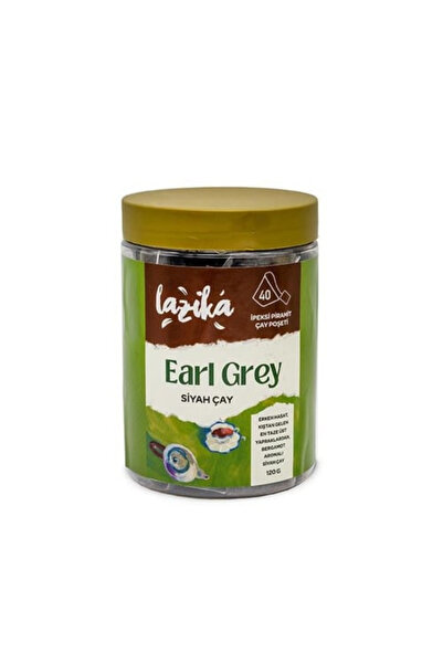 LAZİKA Earl Grey Siyah Çay– 40'lı PLA Piramit Poşet (120g) %100 Doğal Rize Çayı, Bergamot Aromalı, Katkısız