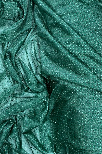 Mu Art Raindrop Glitter Evening Dress with Shawl Tulle Fabric Emerald Green 41-K