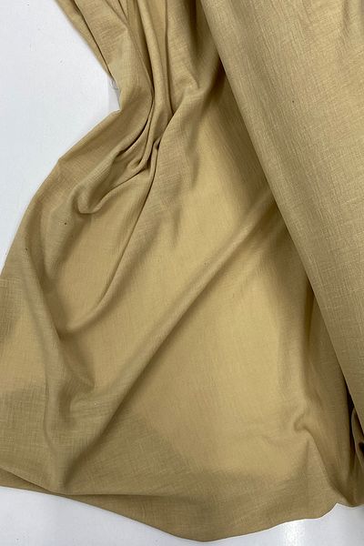 Mu Art Linen Fabric - Organic Fabric - Curtain Fabric - Thin Linen - Fabric Cover for Clothes Dark Beige 81