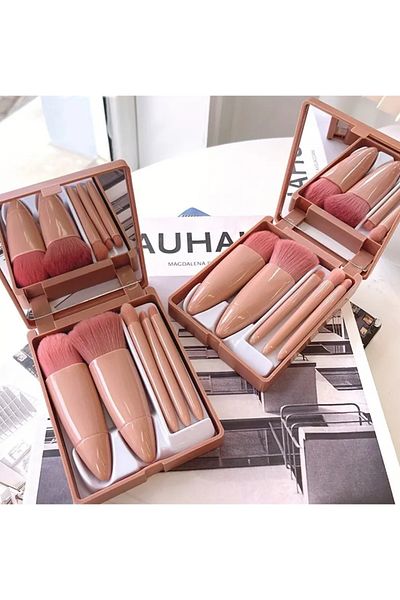 Element Set of 5 Makeup Brushes with Travel Size Mirror