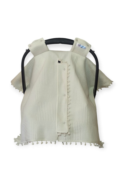 Birmelek Piqued Double Layer Double Sided Pompom Muslin Stroller Cover - Cushion - Cover