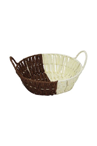 Mu Art Ahşap Round Wicker Bread Basket (5175)