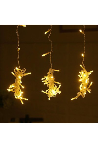 FUTAX 8 Fonksiyonlu 200 Led 10 Saçak Şerit Led 2x2 Perde İp Led (Gün Işığı) (5690)