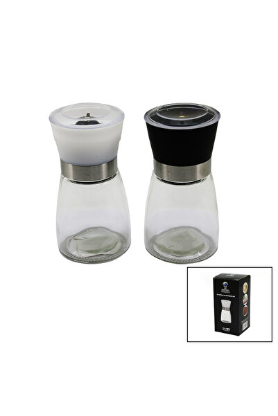 Marsilyan Glass Bowl - Plastic Lid Salt - Spice Grinder (4887)