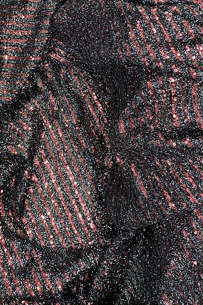 Mu Art Bearded Striped Sequin Fabric Sequin Sequin Fabric Evening Dress Engagement Wedding Black Burgundy