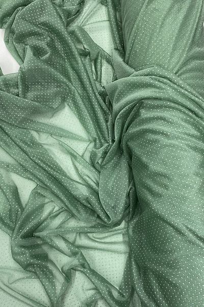 Mu Art Raindrop Glitter Evening Dress with Shawl Tulle Fabric Mint Green 75