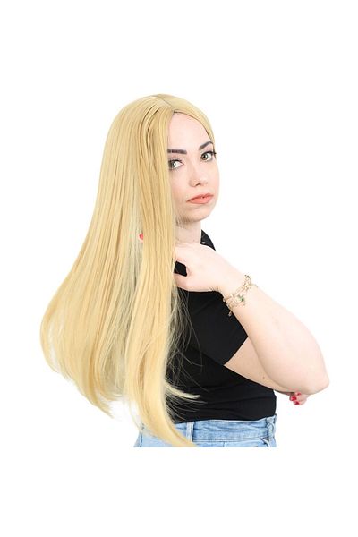 Lisinya Kanekalon Fiber Synthetic Long Straight Wig / Yellow / (Lisinya175)