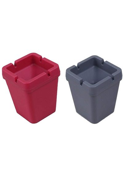 Mu Art Disposable Unscented Square Double Set Ashtray Home/office/vehicle 10x8x8 Cm