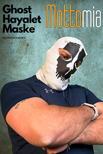 mottomia Beyaz Ghost Maskesi - Call of Duty Tarzı Hayalet Maske Termal Kask İçi Balaklava