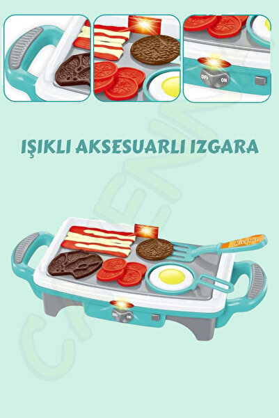 cayenna 12 Parça Aksesuarlı Pilli Işıklı Teppanyaki Izgara Ocak Seti-Evcilik ...