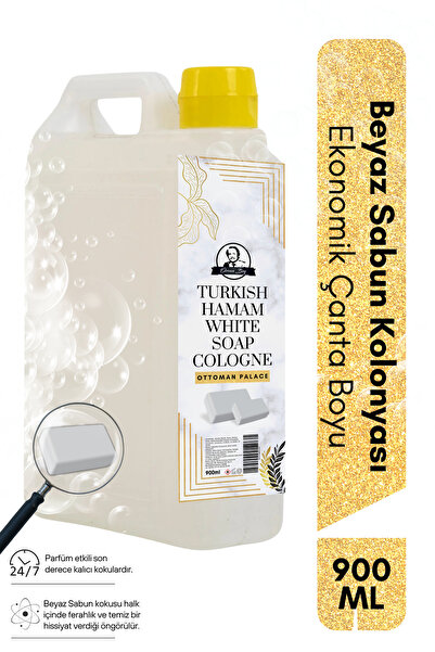 Özcan Bey Ottoman Serisi Beyaz Sabun Kokulu Kolonya 80° White Soap Türk Hamam...