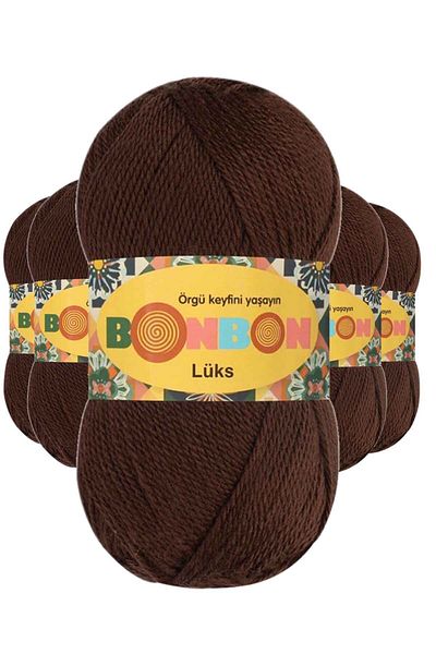 BONBON Brown Color 5 Pieces Luxury Booties Yarn Wool - 98297