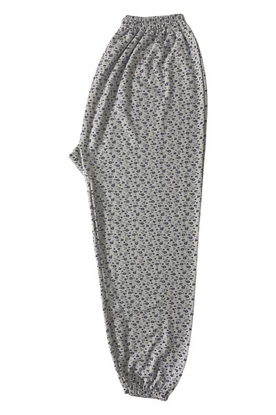 Pi Giyim Pijama de iarnă pentru femei, cu model, cu talie lungă elastică din bumbac pieptănat, cu elastic la gleznă