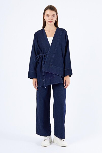 Seranka طقم كيمونو جينز