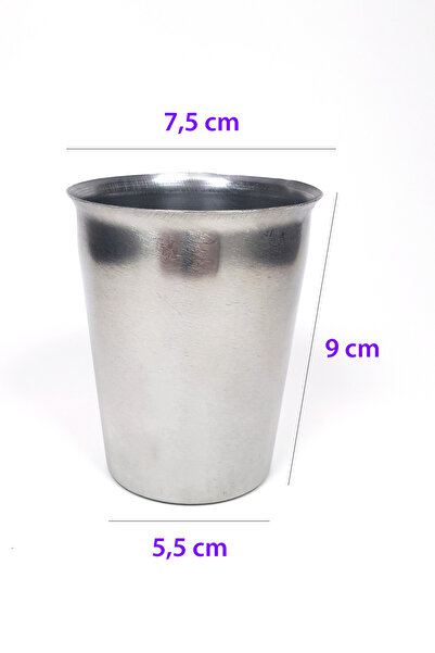 FrereConception 3 Pieces Stainless Steel Chrome Cup 9 x 7.5 x 5.5cm