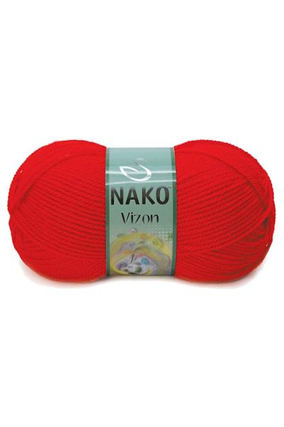 NAKO Mink Premium 5 Pieces Acrylic Hand Knitting - Thread Wool, Color No:207, Flame Red