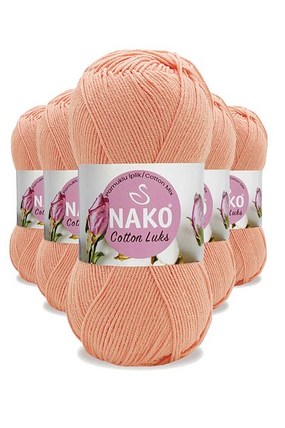 NAKO Luxury Cotton Vest - Tunic, Sweater, Blouse and Cardigan Rope Wool Salmon 5 Pieces 97594