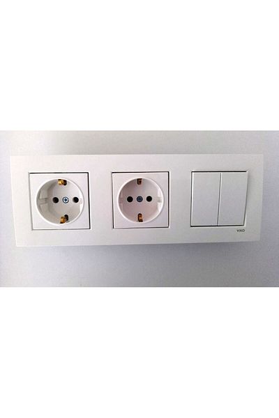 VİKO Viko Karre Set of 3 - White Commitator, Grounded Socket