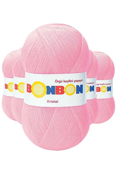 Mu Art 5 Pieces Crystal Hand Knitted Fiber String Candy Pink 98588