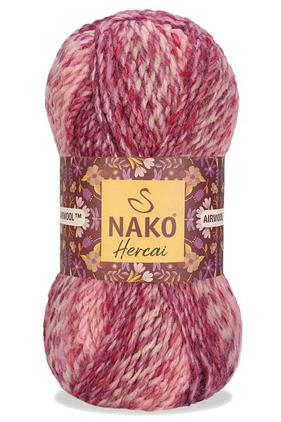 NAKO Hercai 5 Pieces Marbled Cardigan and Sweater Set - Beanie Hand Knitting Yarn Wool 7318