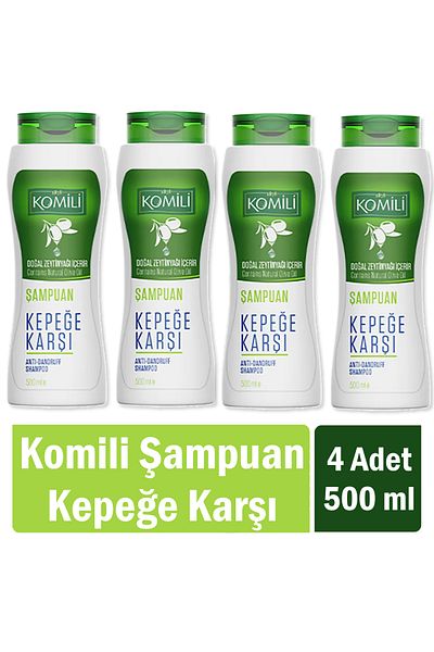 Komili Anti-Dandruff Vegan Shampoo for Hair with Dandruff 500 ml X 4 Pieces