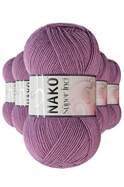 Mestore 5 قطع من خيوط الحياكة اليدوية سوبر بيرل 100 جرام ورد مجفف داكن 569