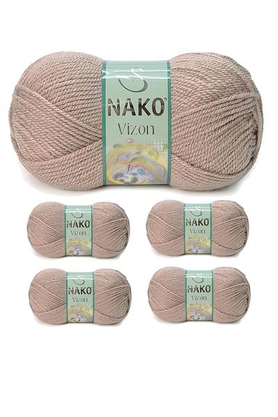 NAKO 5 τεμάχια Mink Premium Ακρυλικό Πλεκτό Μαλλί Χέρι Χρώμα Νο: 257 Milky Brown