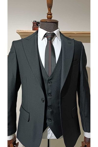 Querinca Black Vest Suit (Collar Decoration and Tie Gift)