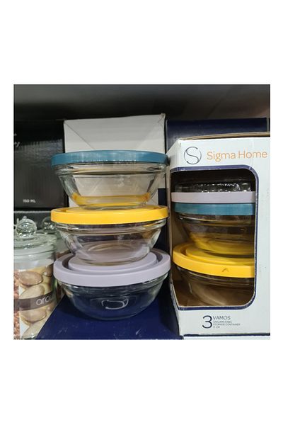 Mu Art Vamos 3-Piece Glass Storage Container with Lid Sgm08779 Gb3