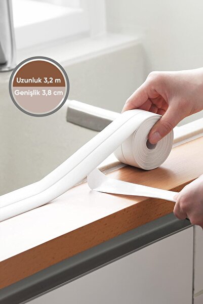 tozlupazar 3.2M Banyo Küvet Mutfak Lavabo Su Sızdırmaz Bant Su Geçirmez Kenar...