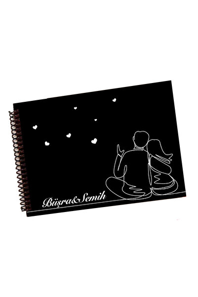 PAKLON Sevgili Temalı İsme Özel Sert Kapak A4 Boy Sevgili Anı Defteri (KRAFT İÇ YAPRAK)