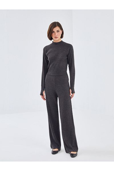 LC Waikiki Elastic Waist Textured Women's Knitwear Trousers