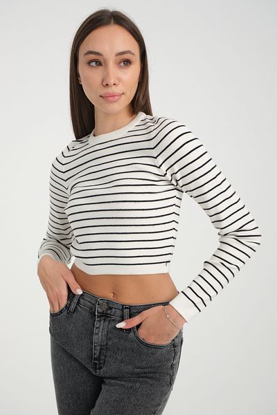 jöns since 1997 Pulover de damă cu dungi Lycra Crop Body