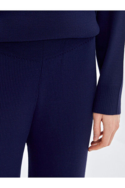 LC Waikiki Pantaloni de tricotaj pentru femei Indigo cu talie elastică