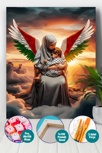 Picasso World Hobby Art Sayılarla Boyama Numaralı Tuval Seti Fırça Boya Dahil...