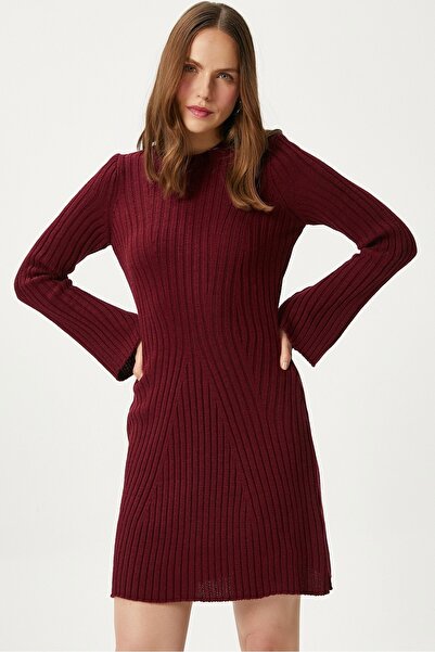 Ritnice Γυναικείο πλεκτό φόρεμα Laila Burgundy