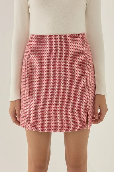 Hiccup Slit Straight Mini Skirt