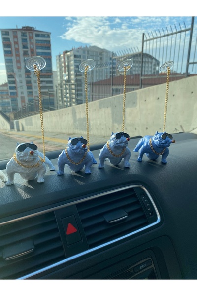 Nayino مجموعة من 4 قطع زرقاء لتزيين الكلاب المحاكاة في صندوق السيارة الداخلي