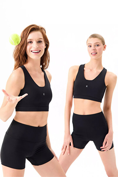 Keikei Siyah kolsuz activewear bra