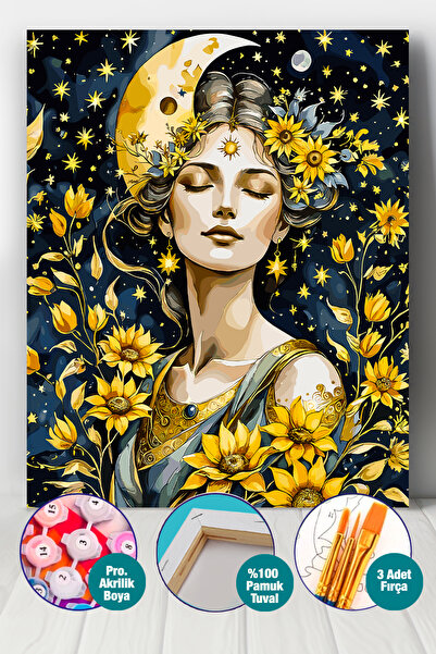 Picasso World Hobby Art Sayılarla Boyama Numaralı Tuval Seti Fırça Boya Dahil...