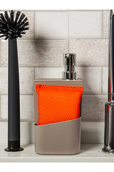 Rembox Sünger Hazneli Gümüş Kapaklı Mutfak Sıvı Sabunluk