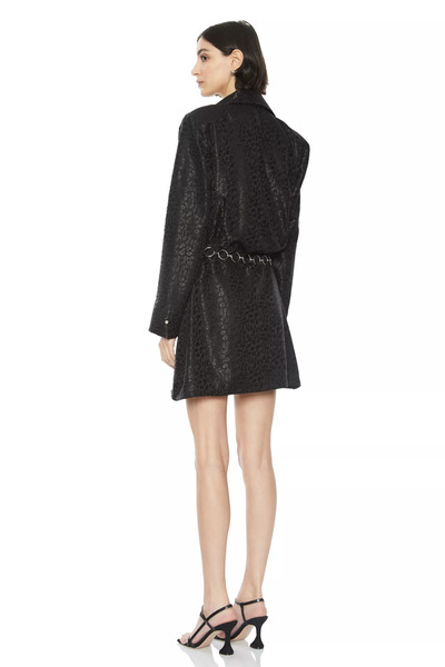 Keikei Siyah Jakar Uzun Kol Kısa Elbise