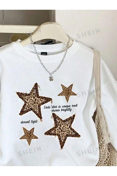 seda SWEATSHIRT UNISEX FEMEI/BĂRBAȚI STEA LEOPARD