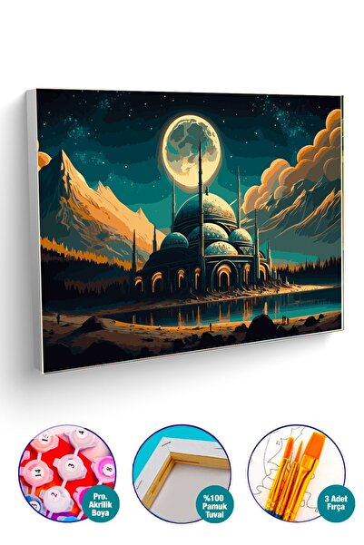 Picasso World Art Sayılarla Boyama Numaralı Tuval Seti Fırça Boya Dahil 40x50...