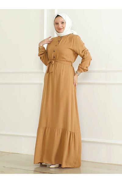 ZENANE Hijab Dress - Camel - ZENANE