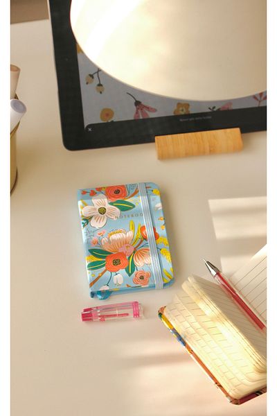Nova Crafts Blue Gilded Floral Micro Notebook